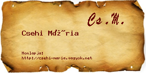 Csehi Mária névjegykártya